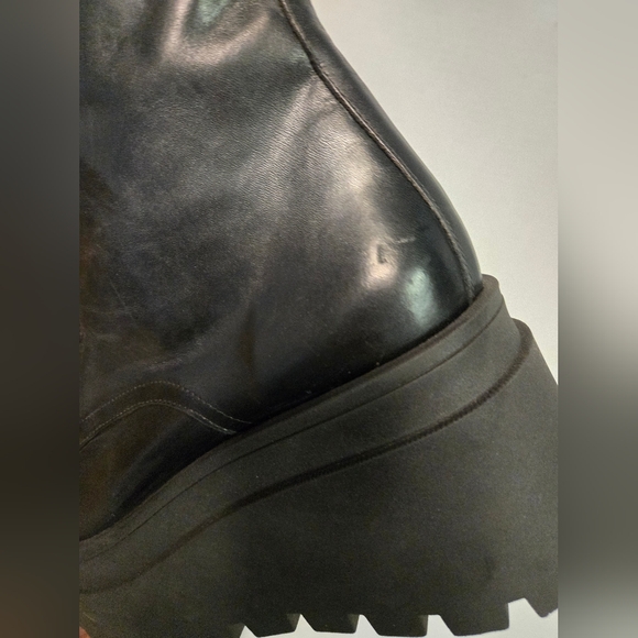 Nila & nila platform lace up woman's black boots size 40 combat grunge fall moto - Picture 11 of 17